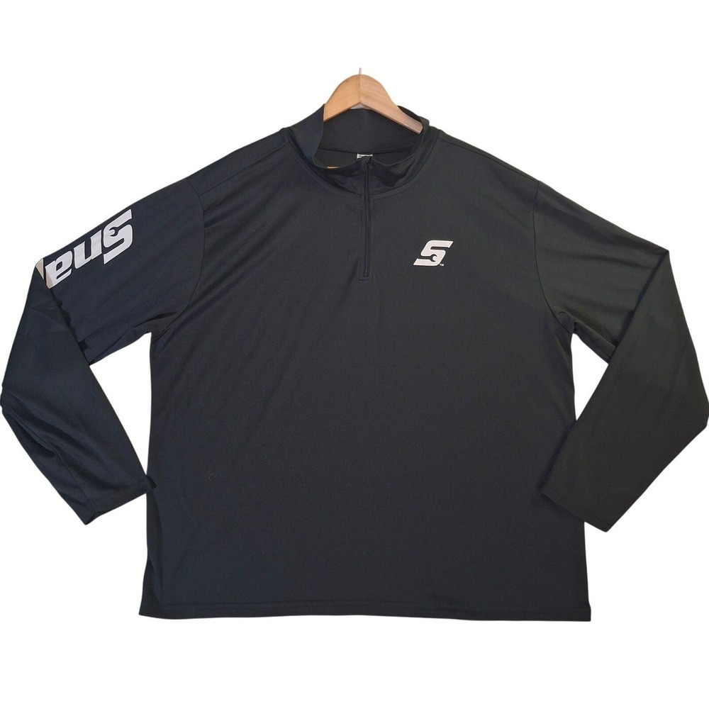 Snap-on Tools Mens XL Black 1/4 Zip Pullover Long Sleeve Performance Shirt Logo